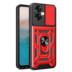 For Oppo A79 5G / A2 5G Case PC+TPU Ring Kickstand Back Cover with Slide Lens Window