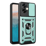 For Oppo A79 5G / A2 5G Case PC+TPU Ring Kickstand Back Cover with Slide Lens Window