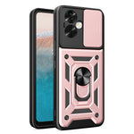 For Oppo A79 5G / A2 5G Case PC+TPU Ring Kickstand Back Cover with Slide Lens Window