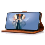 KHAZNEH For Oppo Find X7 5G Cowhide Texture Leather Case Wallet Phone Cover