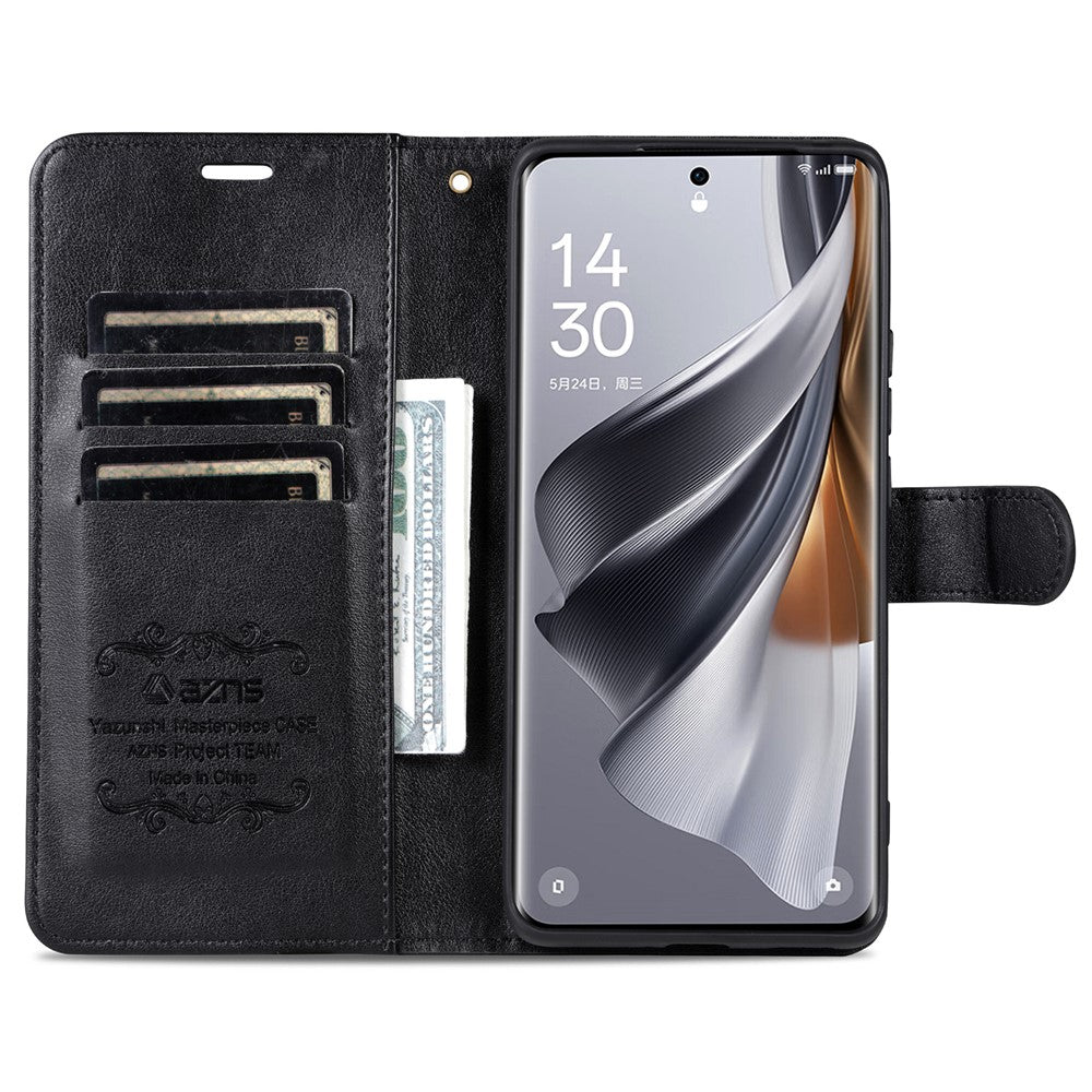 AZNS tekstureret stander- og tegnebogsetui i læder til Huawei Nova 12 Pro 5G / Nova 12 Ultra 5G, mobilcover