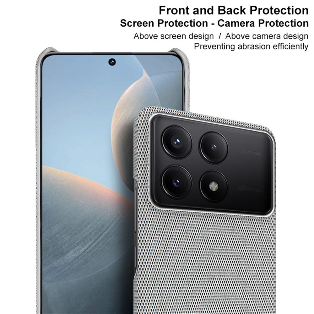 IMAK Ruiyi Series for Xiaomi Redmi K70E 5G / Poco X6 Pro 5G Case Fabric Texture Leather+PC Phone Back Cover