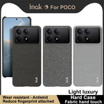 IMAK Ruiyi Series for Xiaomi Redmi K70E 5G / Poco X6 Pro 5G Case Fabric Texture Leather+PC Phone Back Cover