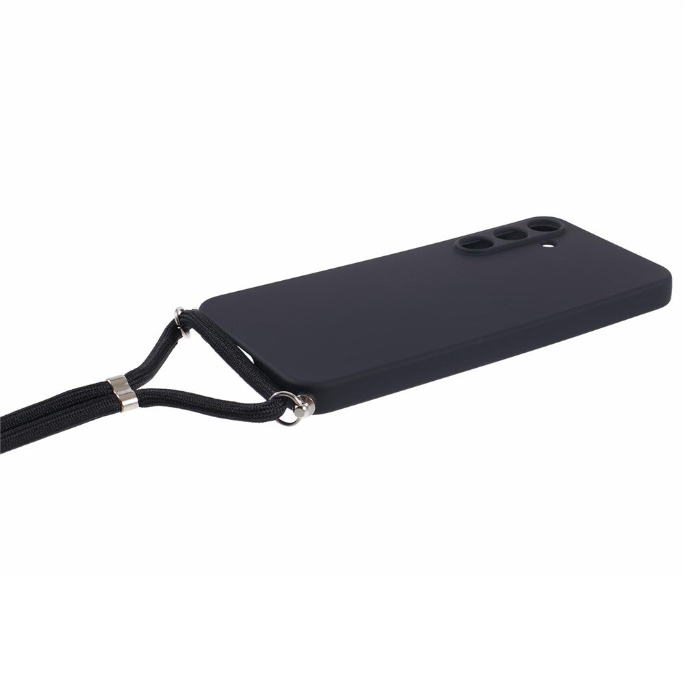 Til Samsung Galaxy A55 5G telefoncover TPU gummieret beskyttelsescover med snor
