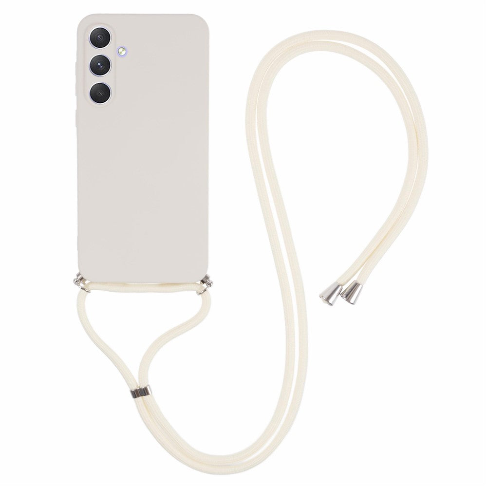 Til Samsung Galaxy A55 5G telefoncover TPU gummieret beskyttelsescover med snor