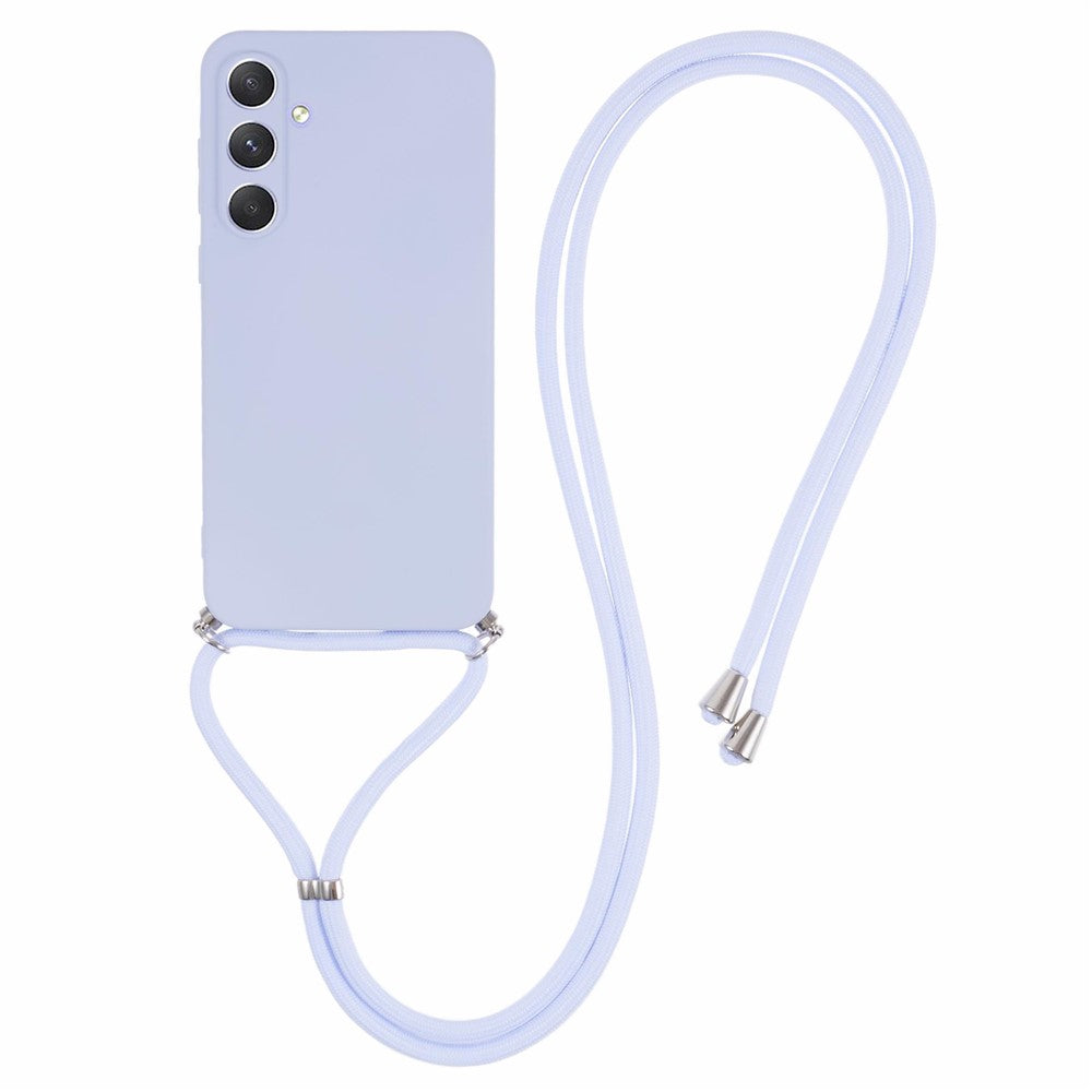 Til Samsung Galaxy A55 5G telefoncover TPU gummieret beskyttelsescover med snor