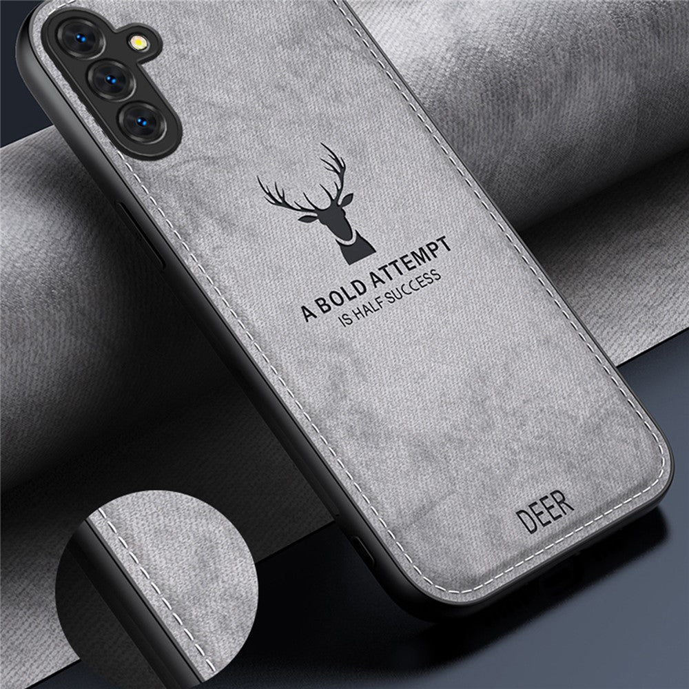 Til Samsung Galaxy A15 4G / 5G Telefoncover Med Præget Hjortemønster PU Læder Bagcover