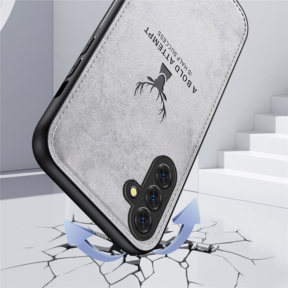 Til Samsung Galaxy A15 4G / 5G Telefoncover Med Præget Hjortemønster PU Læder Bagcover