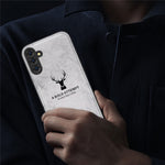 Til Samsung Galaxy A15 4G / 5G Telefoncover Med Præget Hjortemønster PU Læder Bagcover