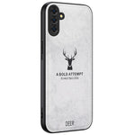 Til Samsung Galaxy A15 4G / 5G Telefoncover Med Præget Hjortemønster PU Læder Bagcover
