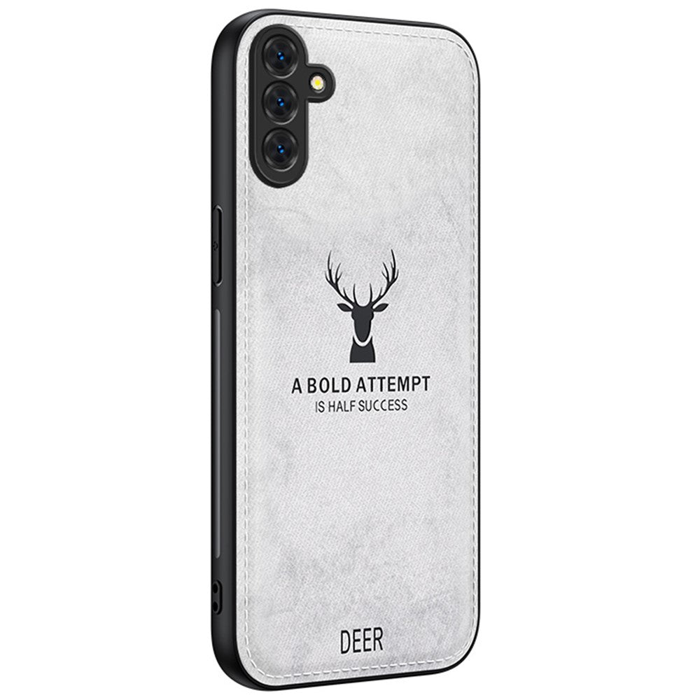 Til Samsung Galaxy A15 4G / 5G Telefoncover Med Præget Hjortemønster PU Læder Bagcover