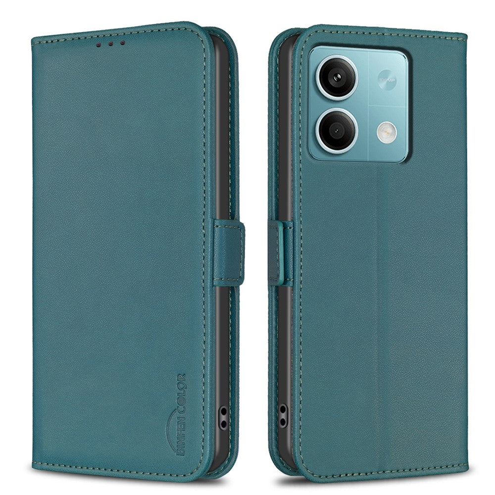BINFEN COLOR BF31 For Xiaomi Redmi Note 13 4G Case with Wallet Stand PU Leather Flip Phone Cover