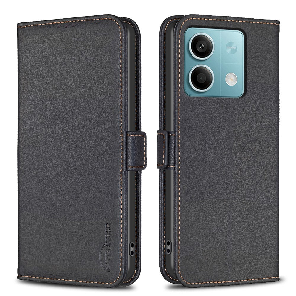 BINFEN COLOR BF31 For Xiaomi Redmi Note 13 4G Case with Wallet Stand PU Leather Flip Phone Cover