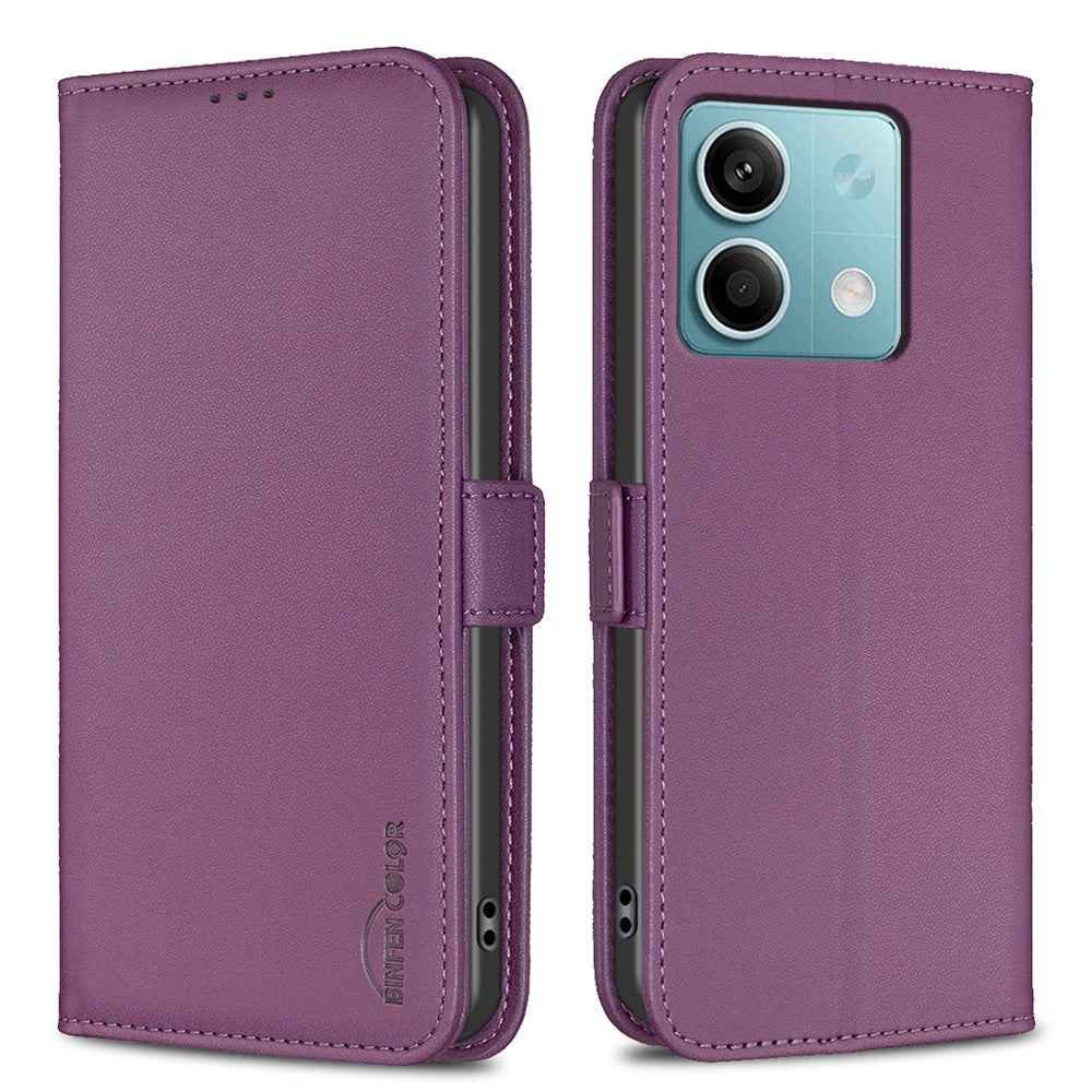 BINFEN COLOR BF31 For Xiaomi Redmi Note 13 4G Case with Wallet Stand PU Leather Flip Phone Cover