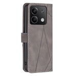 BINFEN COLOR For Xiaomi Redmi Note 13 4G Phone Cases Wallet Stand Geometry Imprint Leather Cover