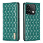 BINFEN COLOR BF Style-16 för Xiaomi Redmi Note 13 4G läderfodral med rombmönster för mobil