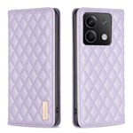 BINFEN COLOR BF Style-16 för Xiaomi Redmi Note 13 4G läderfodral med rombmönster för mobil