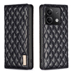 BINFEN COLOR BF Style-16 för Xiaomi Redmi Note 13 4G läderfodral med rombmönster för mobil