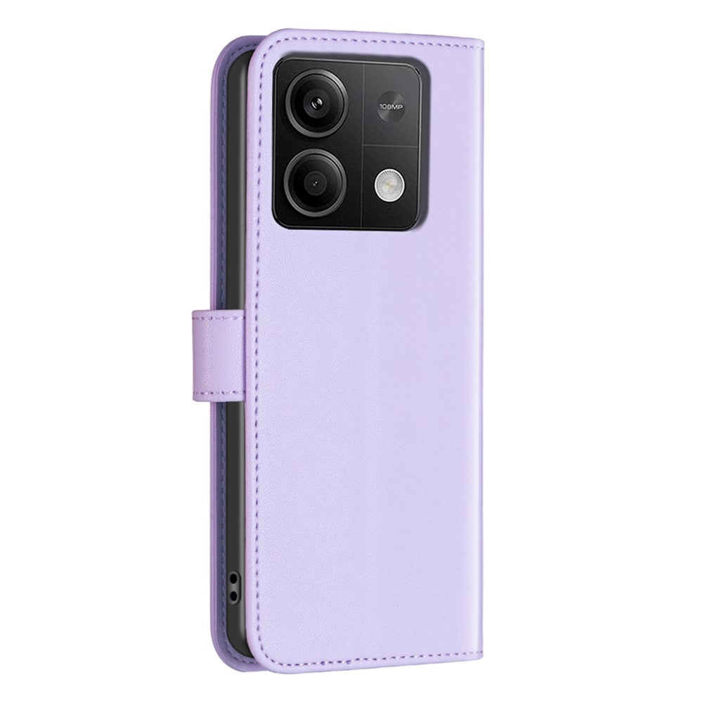 BINFEN COLOR BF17 Läderfodral för Xiaomi Redmi Note 13 4G, Folio-fodral med stativ, skärmskydd