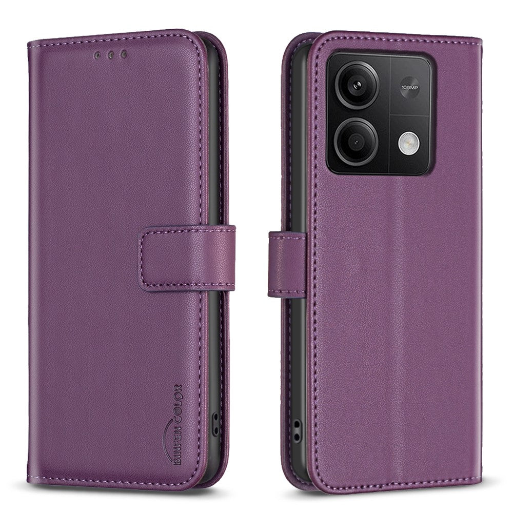BINFEN COLOR BF17 For Xiaomi Redmi Note 13 4G Leather Phone Case Folio Stand View Cover