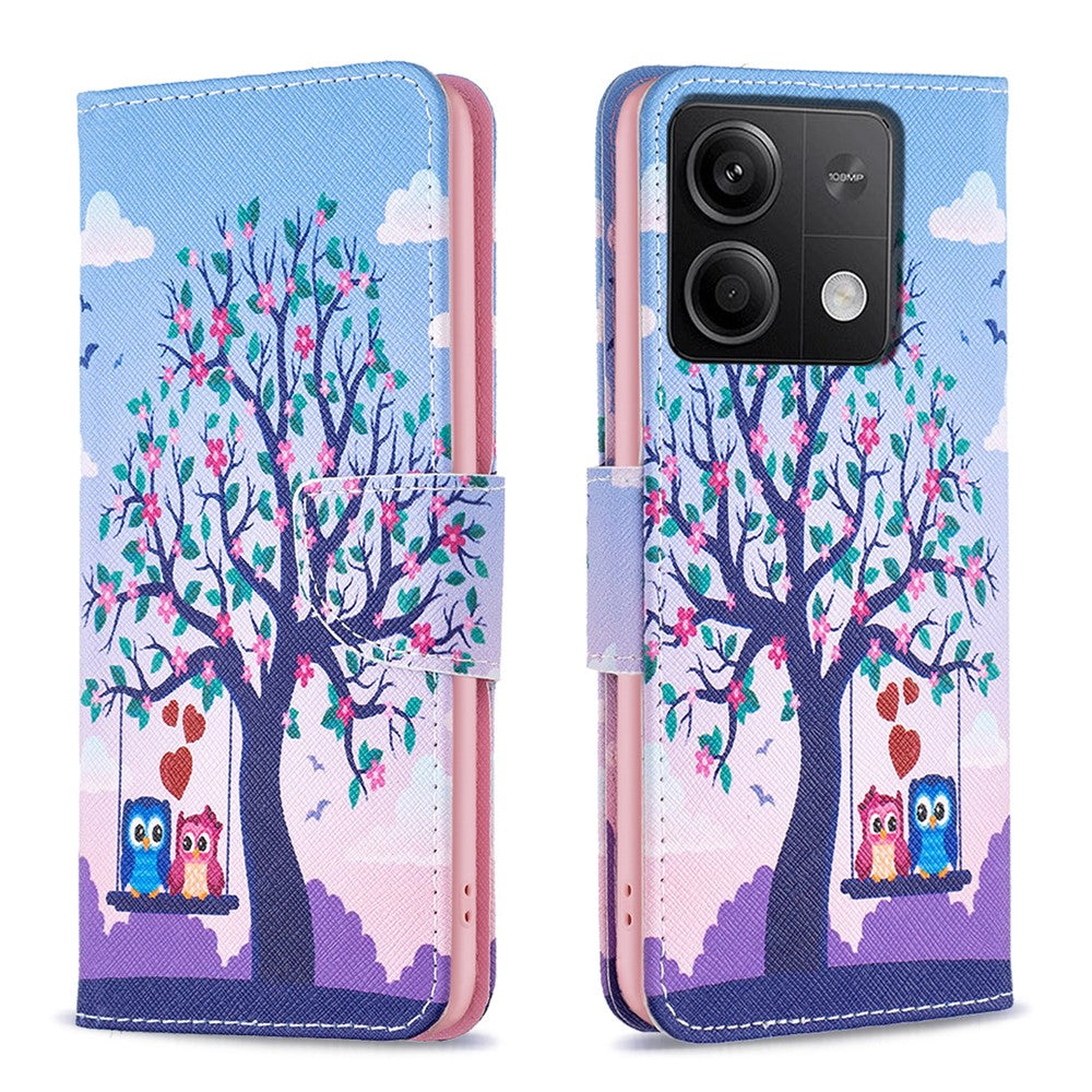 For Xiaomi Redmi Note 13 4G Phone Case Pattern Leather Flip Cover