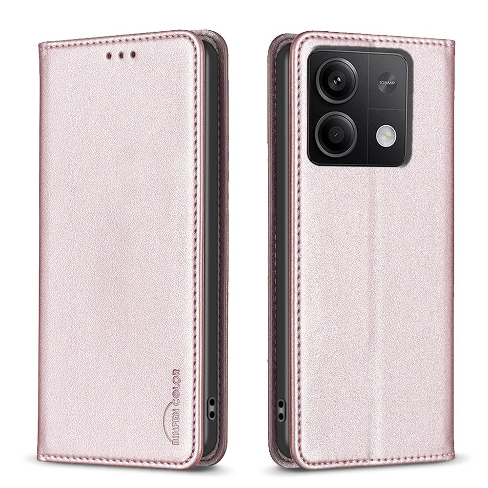 BINFEN COLOR BF18 For Xiaomi Redmi Note 13 4G Phone Case Card Holder Cover Magnetic Absorption