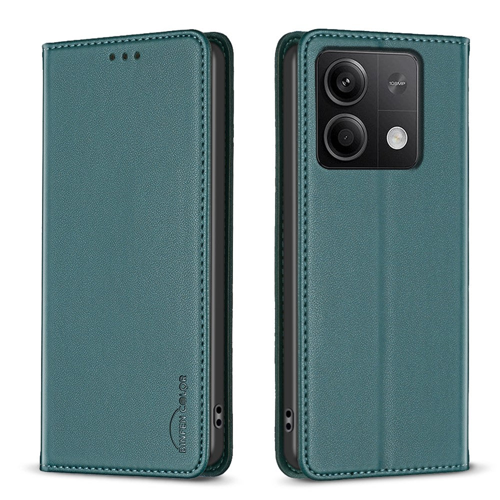 BINFEN COLOR BF18 For Xiaomi Redmi Note 13 4G Phone Case Card Holder Cover Magnetic Absorption