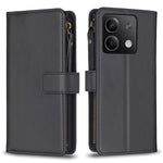 BF Style-19 för Xiaomi Redmi Note 13 4G mobilskal med stativ, dragkedja, handväska