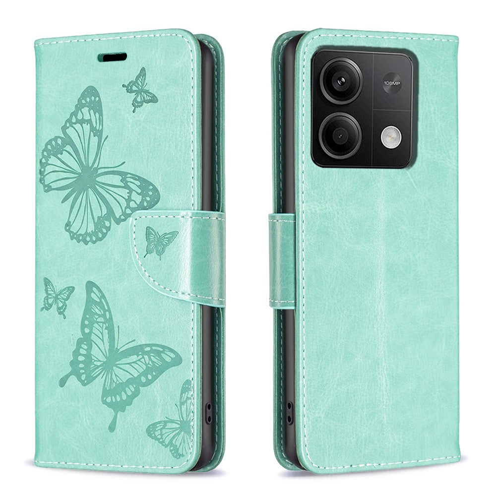 For Xiaomi Redmi Note 13 4G Case Butterfly Imprinted Stand Full Protection Phone Cover