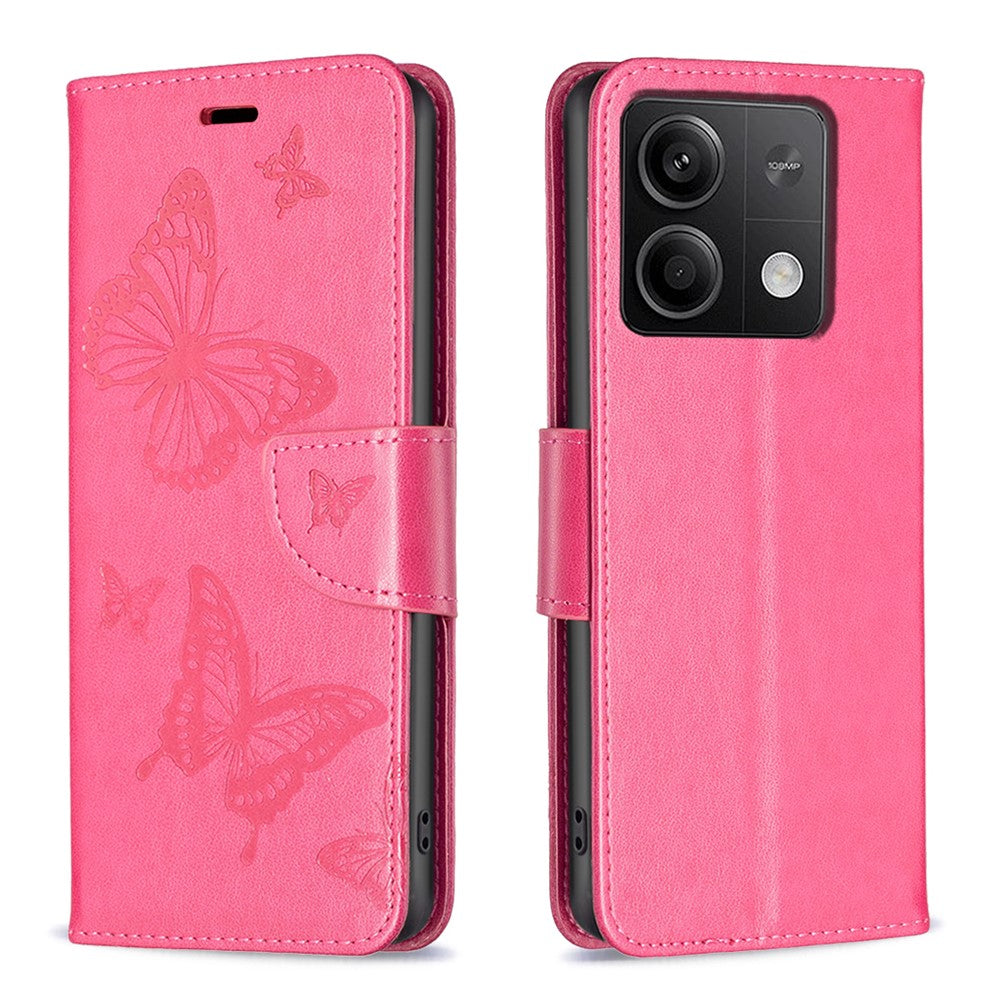 For Xiaomi Redmi Note 13 4G Case Butterfly Imprinted Stand Full Protection Phone Cover