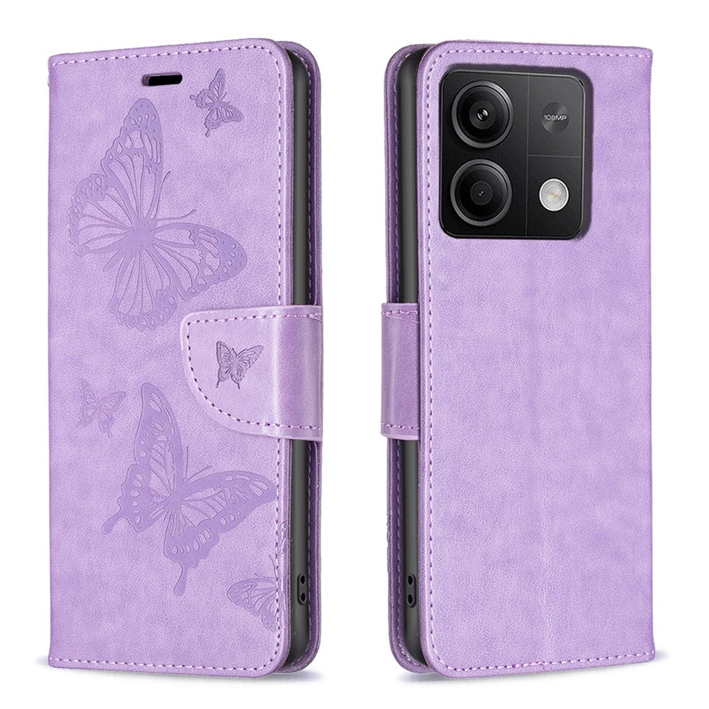For Xiaomi Redmi Note 13 4G Case Butterfly Imprinted Stand Full Protection Phone Cover