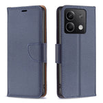 Xiaomi Redmi Note 13 4G Plånboksfodral med handledsrem Litchitexturerat läderfodral för mobil
