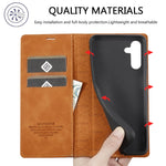 LC.IMEEKE Til Samsung Galaxy A15 4G / 5G Mikrofiberlæderetui Stærkt Magnetisk Telefoncover