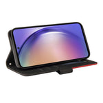 For Samsung Galaxy A55 5G Leather Case Wallet Stand Color Splicing Phone Cover