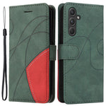 For Samsung Galaxy A55 5G Leather Case Wallet Stand Color Splicing Phone Cover