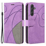 For Samsung Galaxy A55 5G Leather Case Wallet Stand Color Splicing Phone Cover