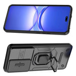 For Huawei nova 12 Pro 5G / nova 12 Ultra 5G Case Slide Lens Lid PC+TPU Kickstand Phone Back Shell
