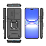 For Huawei nova 12 Pro 5G / nova 12 Ultra 5G Case Slide Lens Lid PC+TPU Kickstand Phone Back Shell