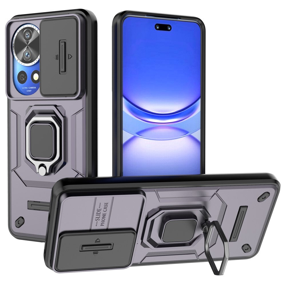 Huawei Nova 12 Pro 5G / Nova 12 Ultra 5G Skal Skjutlinslock PC+TPU Stativ mobil Baksida Skal