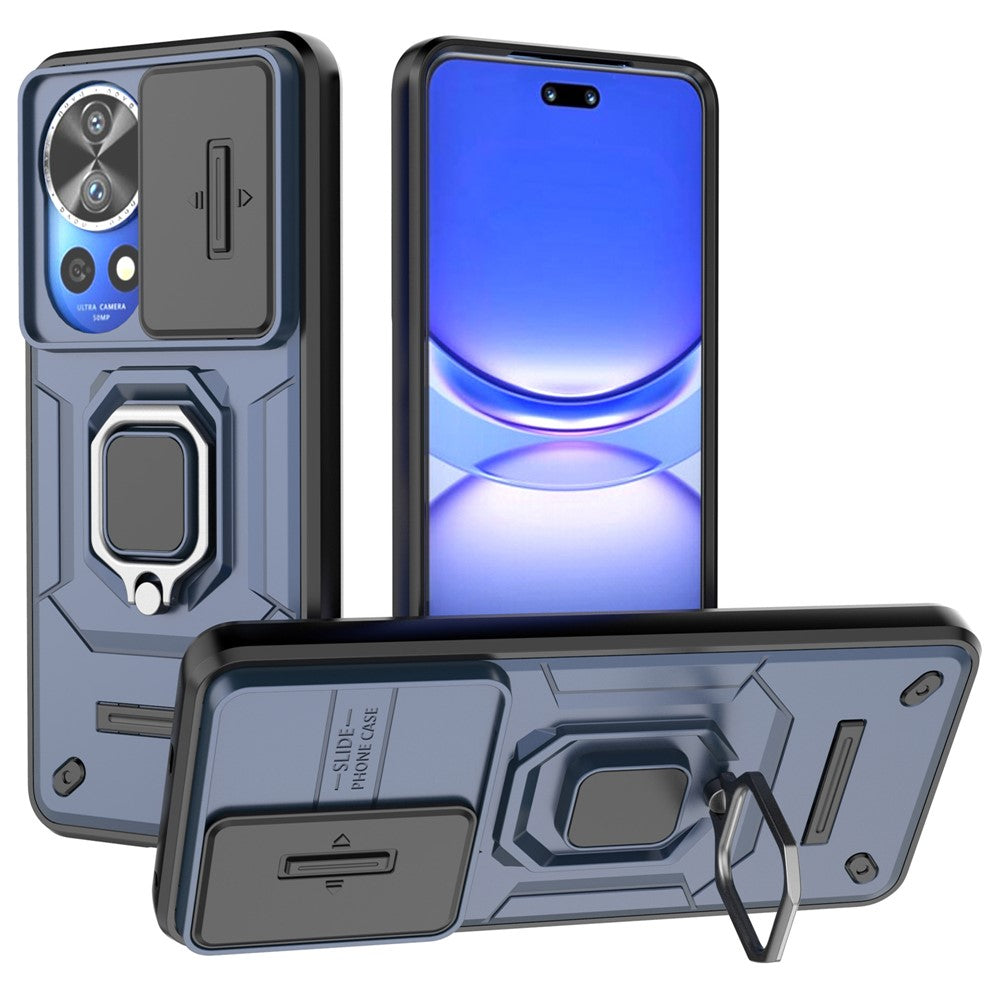Huawei Nova 12 Pro 5G / Nova 12 Ultra 5G Skal Skjutlinslock PC+TPU Stativ mobil Baksida Skal