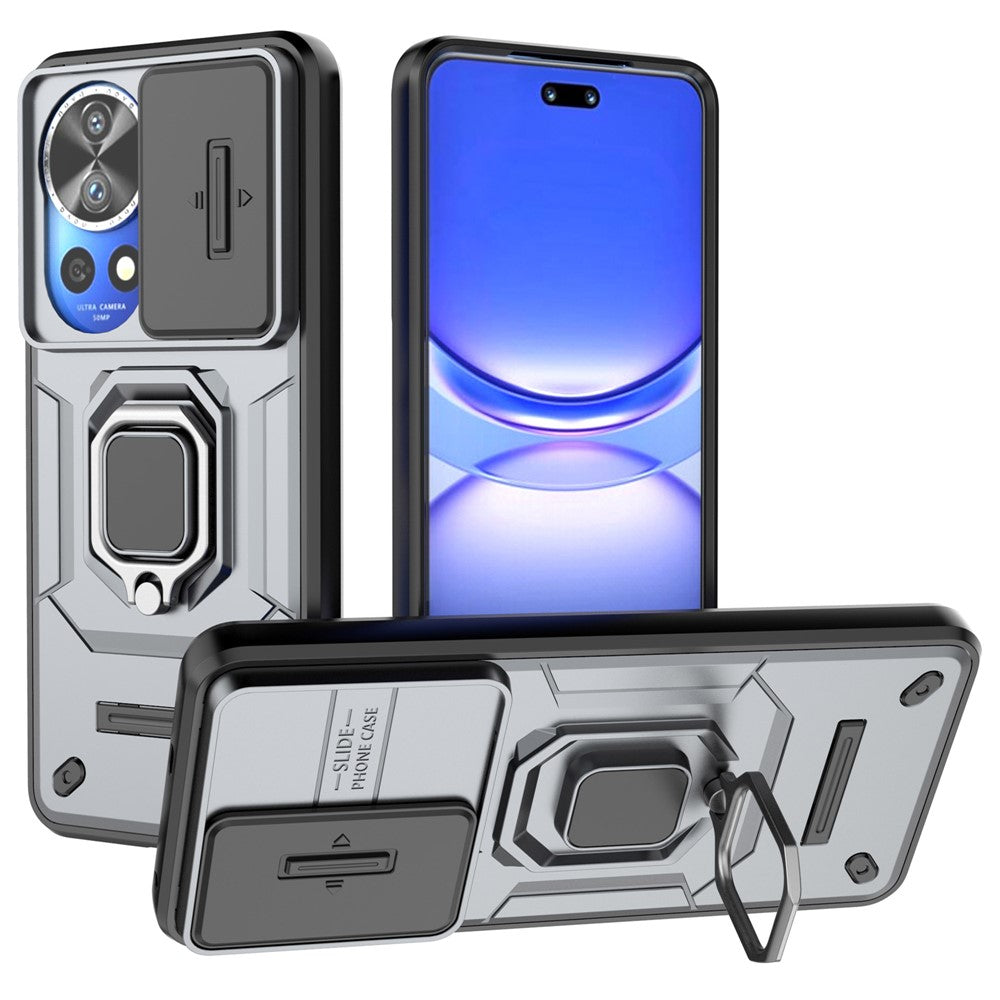 Huawei Nova 12 Pro 5G / Nova 12 Ultra 5G Skal Skjutlinslock PC+TPU Stativ mobil Baksida Skal