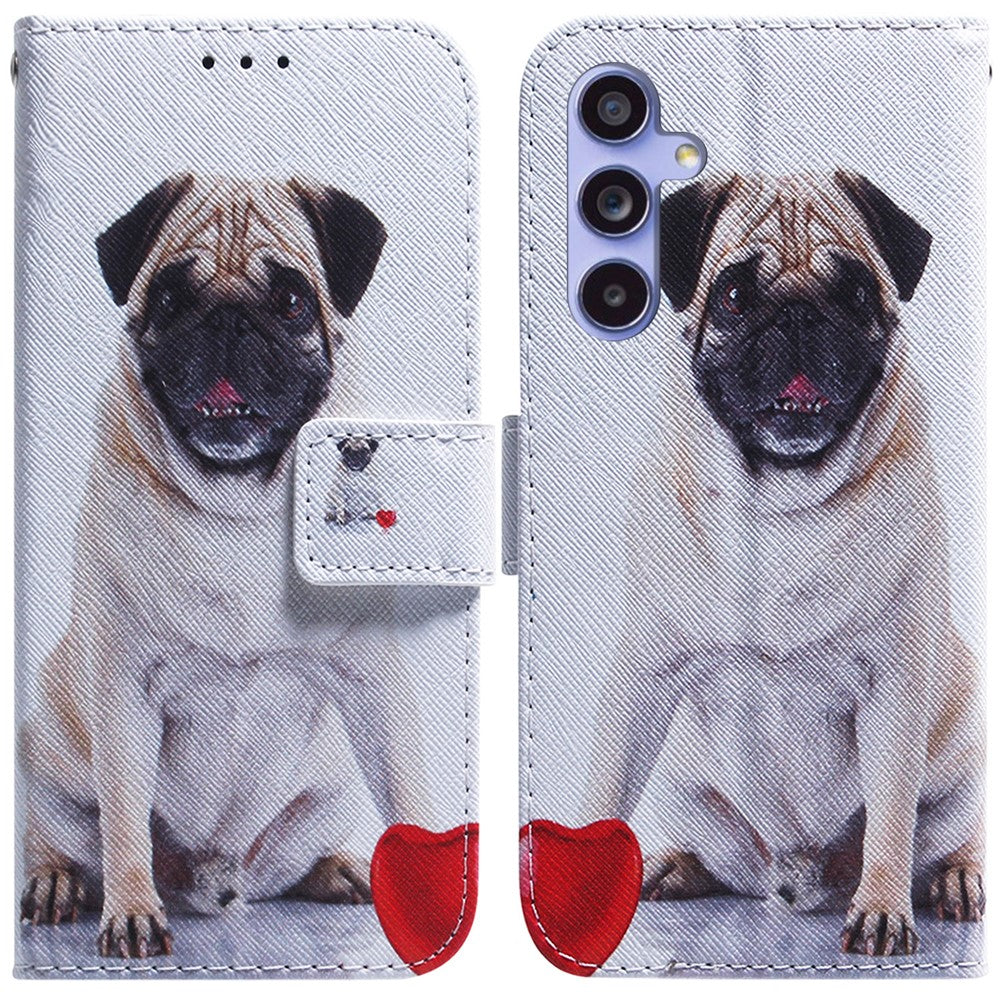 Til Samsung Galaxy A55 5G lædercover pungtelefoncover mønsterprint