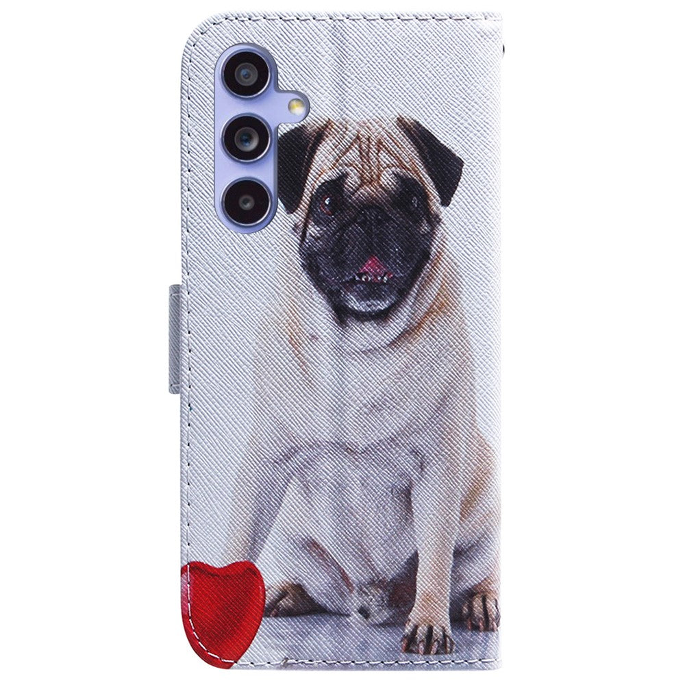 Til Samsung Galaxy A55 5G lædercover pungtelefoncover mønsterprint
