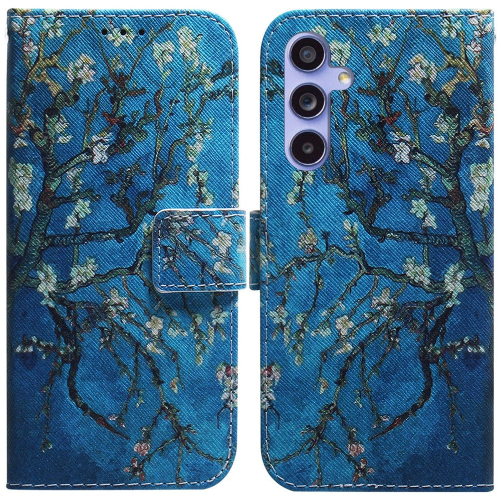 Til Samsung Galaxy A55 5G lædercover pungtelefoncover mønsterprint