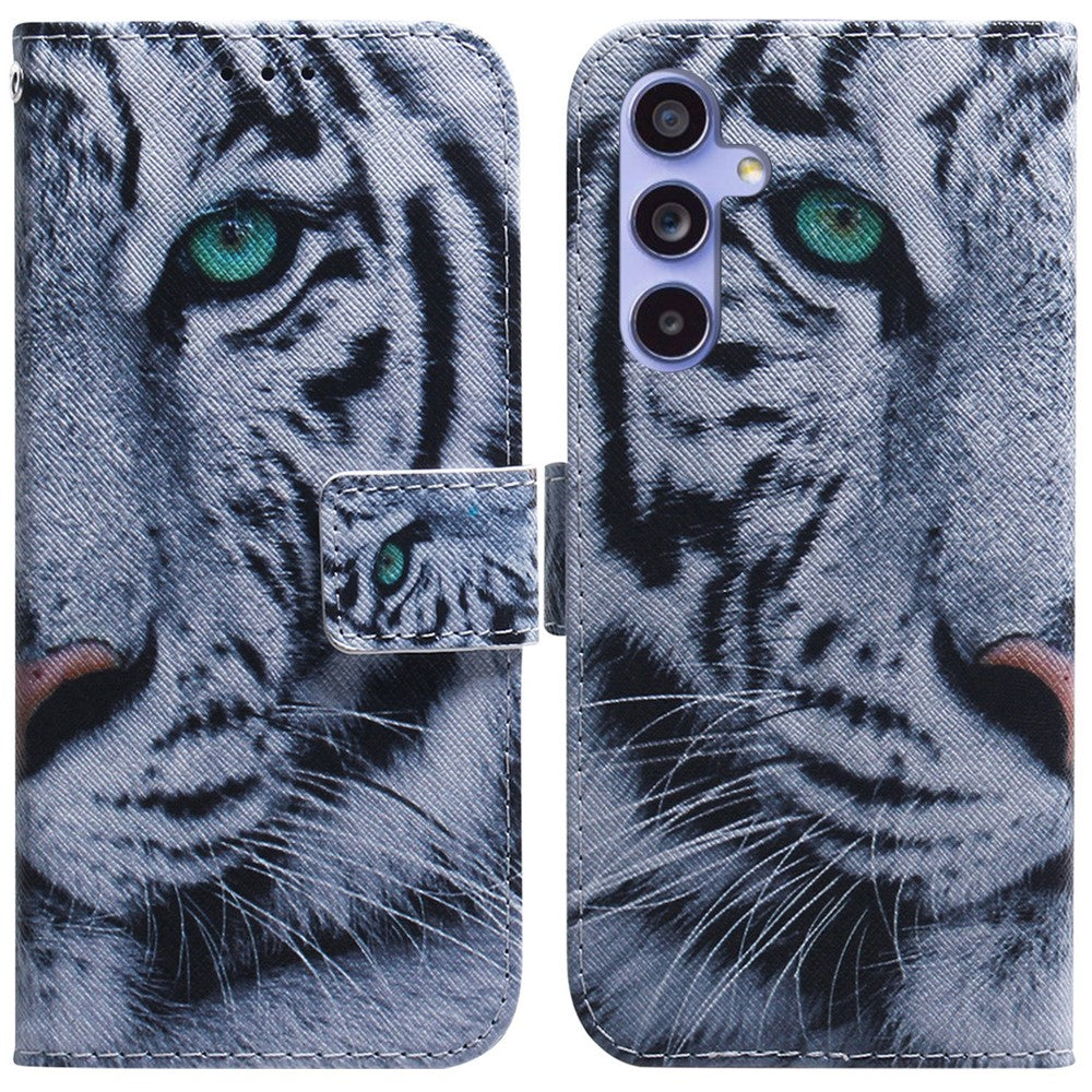 Til Samsung Galaxy A55 5G lædercover pungtelefoncover mønsterprint