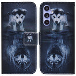 Til Samsung Galaxy A55 5G lædercover pungtelefoncover mønsterprint