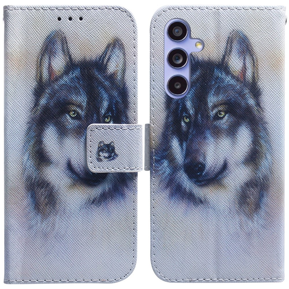 Til Samsung Galaxy A55 5G lædercover pungtelefoncover mønsterprint