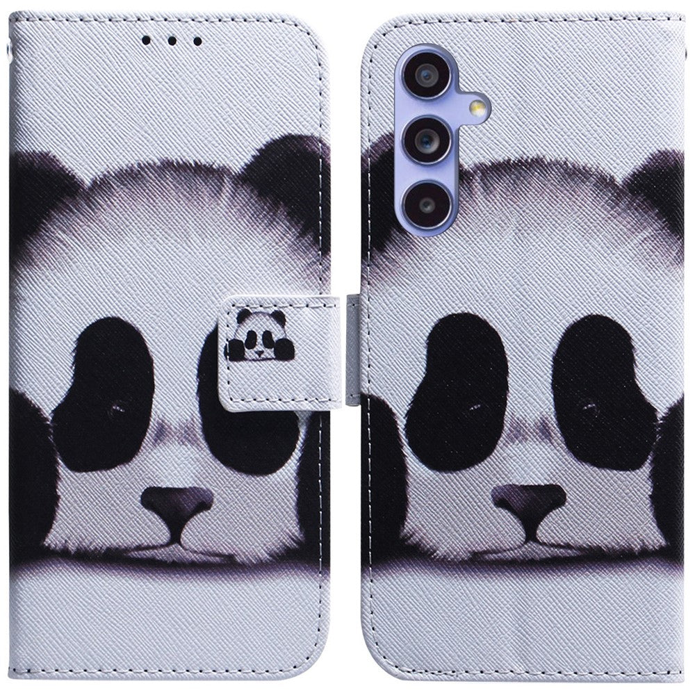 Til Samsung Galaxy A55 5G lædercover pungtelefoncover mønsterprint