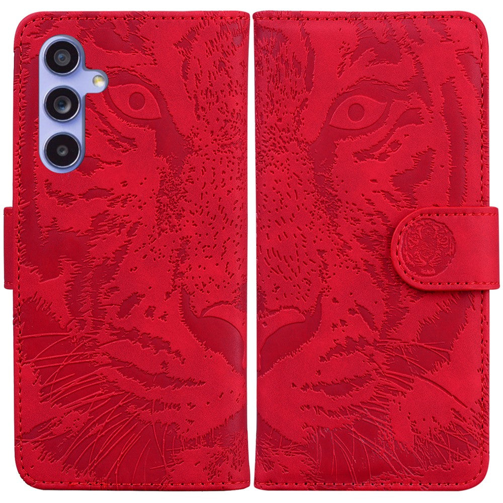 For Samsung Galaxy A35 5G Case Tiger Pattern Imprinted Leather Phone Cover