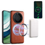 DENIOR For Huawei Mate 60 Pro / Mate 60 Pro+ Magnetic Case Cowhide Texture Phone Cover